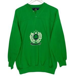 Blarney Castle Designs Pull Over Green Sweatshirt XL Retro Ireland Comfort
